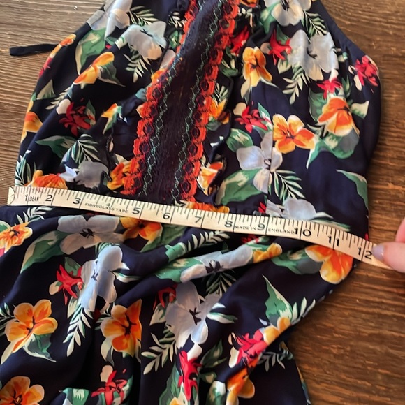 Beautiful colorful lace halter a-line dress EUC. - Picture 2 of 10